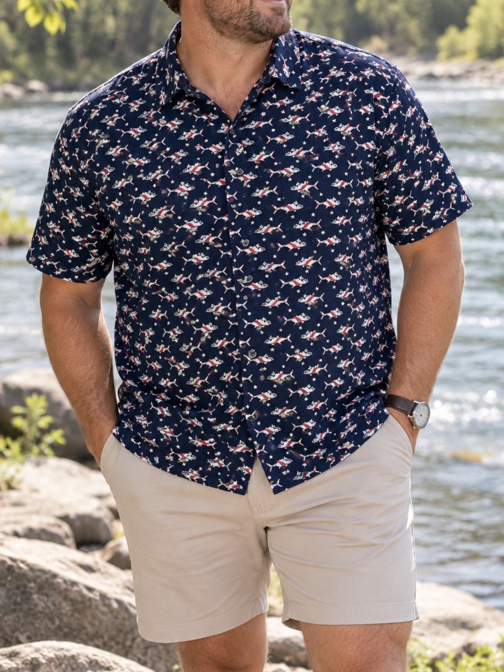 Columbia PFG Men’s Vented Patriotic USA Button Down Fishing Shirt Sz XXL
